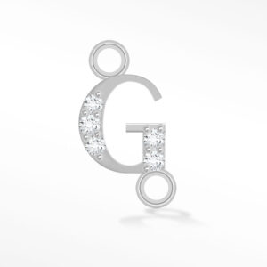 'G' INITIAL CONNECTOR MOISSANITE