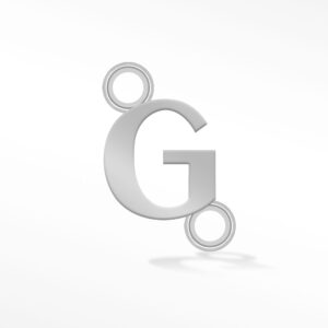 'G' INITIAL CONNECTOR SILVER