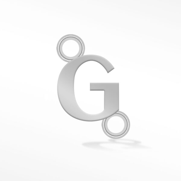 'G' INITIAL CONNECTOR SILVER