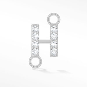 'H' INITIAL CONNECTOR MOISSANITE