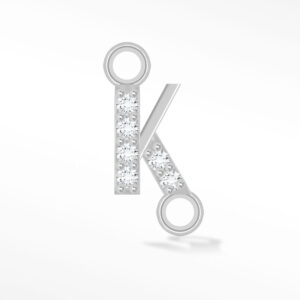 'K' INITIAL CONNECTOR MOISSANITE