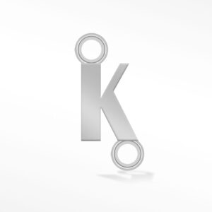 'K' INITIAL CONNECTOR SILVER