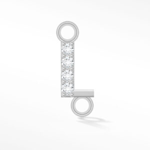 'L' INITIAL CONNECTOR MOISSANITE