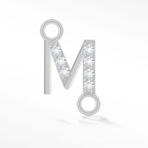 'M' INITIAL CONNECTOR MOISSANITE