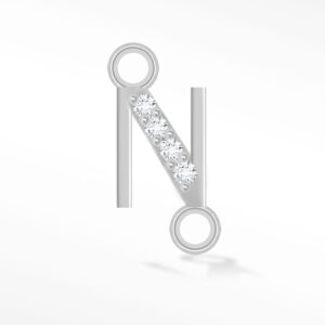 'N' INITIAL CONNECTOR MOISSANITE