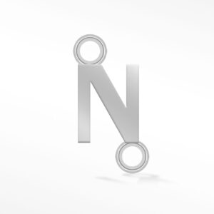 'N' INITIAL CONNECTOR SILVER