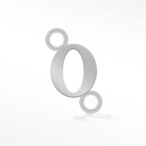 'O' INITIAL CONNECTOR SILVER