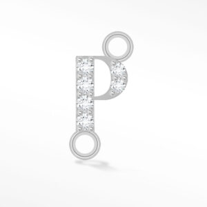 'P' INITIAL CONNECTOR MOISSANITE