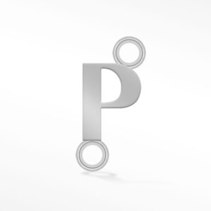 'P' INITIAL CONNECTOR SILVER