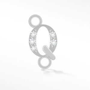 'Q' INITIAL CONNECTOR MOISSANITE