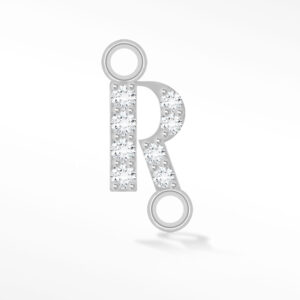 'R' INITIAL CONNECTOR MOISSANITE