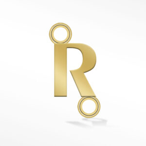 'R' INITIAL CONNECTOR GOLD