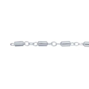 Cable Chain with Tube Beads Silver