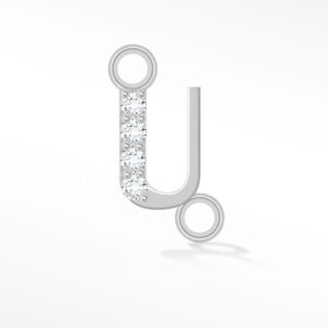 'U' INITIAL CONNECTOR MOISSANITE