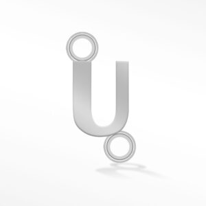 'U' INITIAL CONNECTOR SILVER