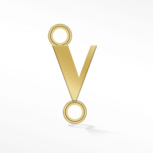 'V' INITIAL CONNECTOR GOLD