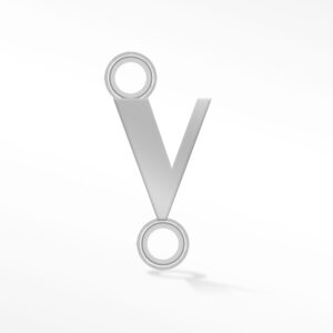 'V' INITIAL CONNECTOR SILVER