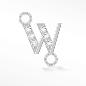 'W' INITIAL CONNECTOR MOISSANITE