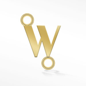 'W' INITIAL CONNECTOR GOLD