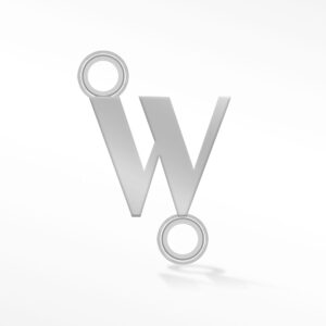 'W' INITIAL CONNECTOR SILVER