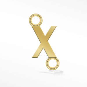 'X' INITIAL CONNECTOR GOLD