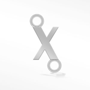 'X' INITIAL CONNECTOR SILVER