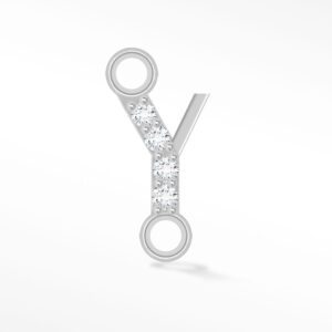 'Y' INITIAL CONNECTOR MOISSANITE