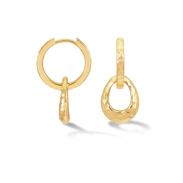 Entwined Oval Huggie Hoops