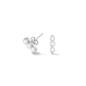 Timeless Triple Pearl Bar Studs