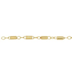Cable Chain with Tube Beads Gold