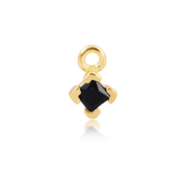 Black Square Charm Gold