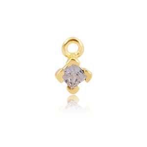 White Square Charm Gold
