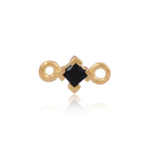 Black Square Connector Gold