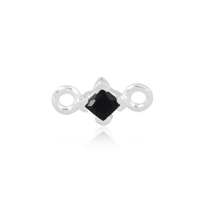 Black Square Connector Silver